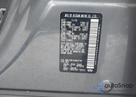 2017 Infiniti Qx80 из США, поврежденный, VIN JN8AZ2NF4H9642185